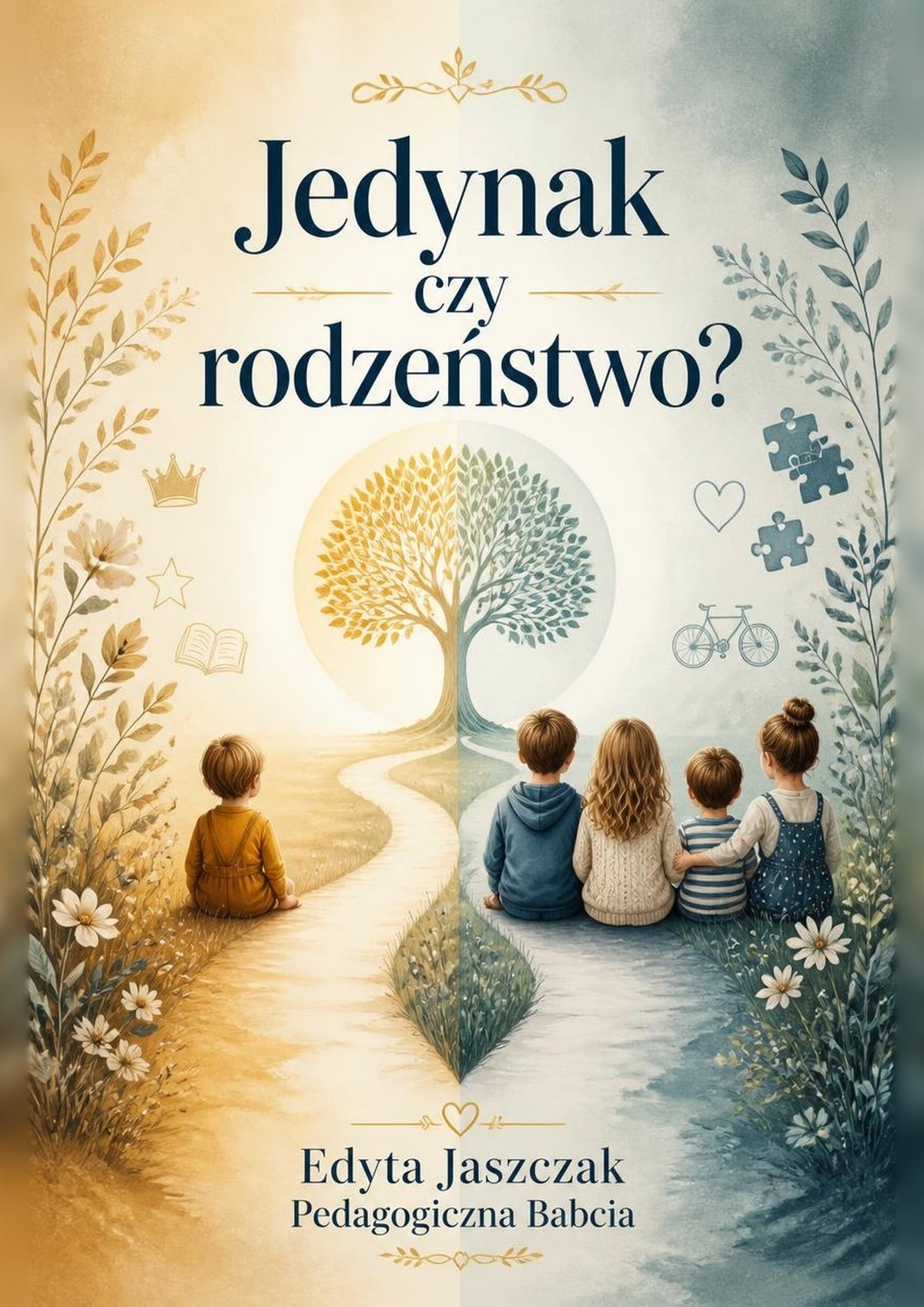 Okładka e-booka „Jedynak czy rodzeństwo?” – Edyta Jaszczak, Pedagogiczna Babcia